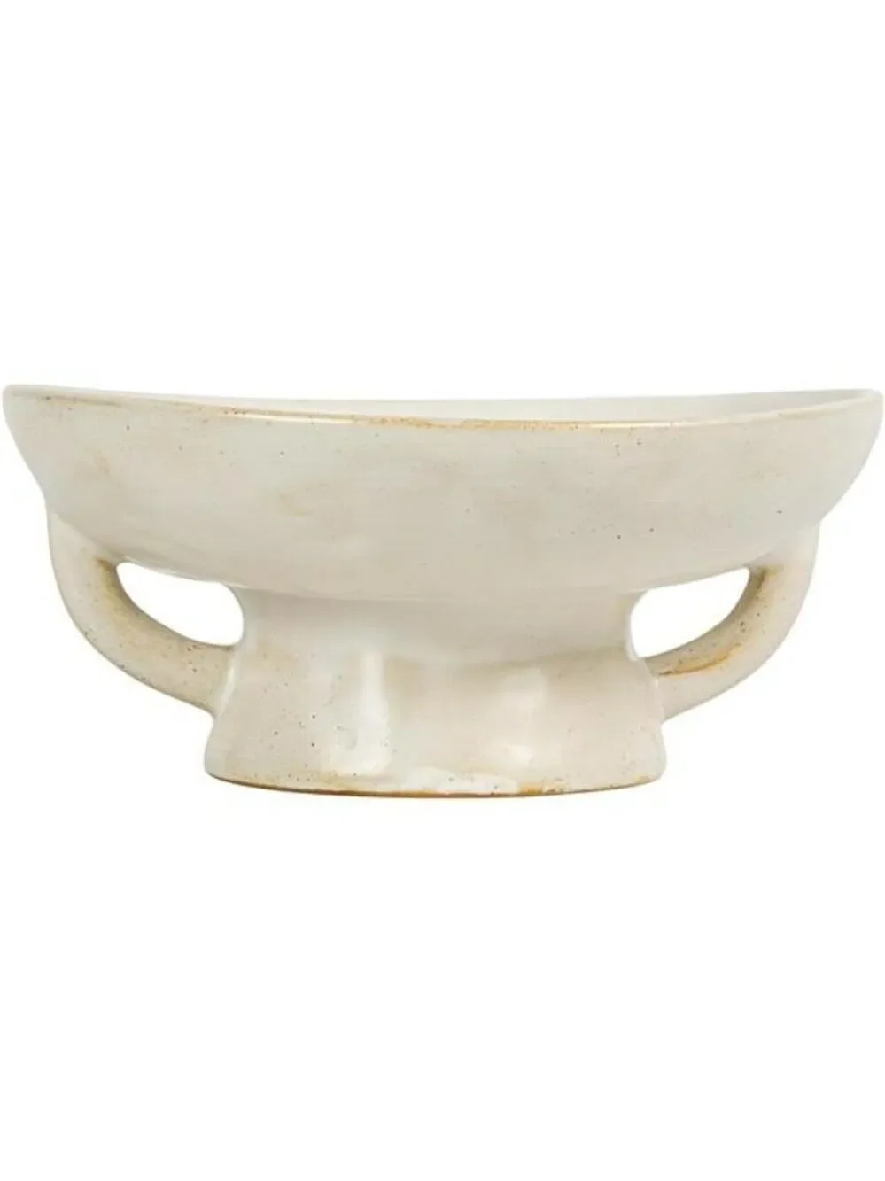 Stoneware Serving Bowl White Reactive Glaze 8 Inch Modern Kitchen Decor